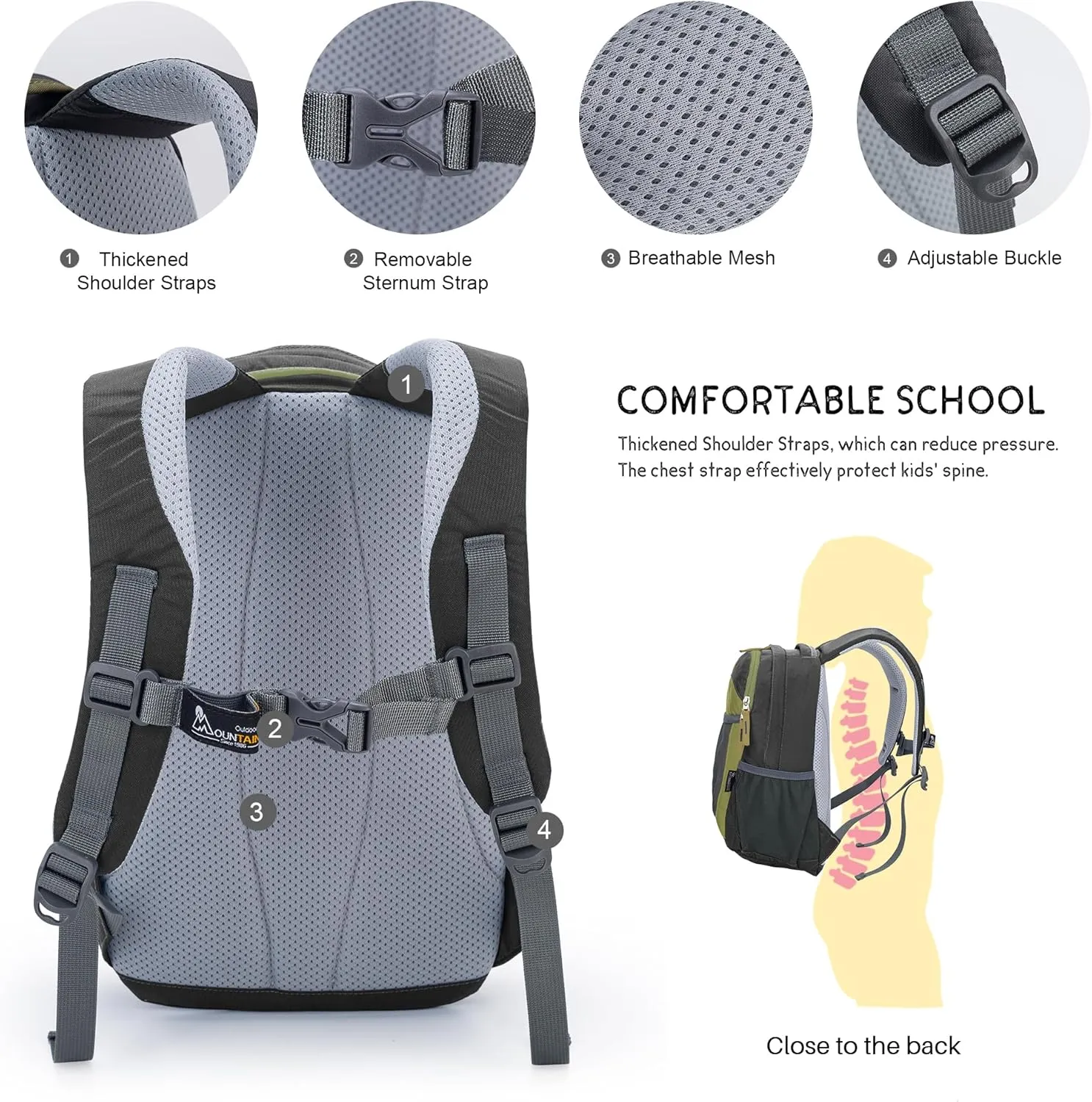 MOUNTAINTOP 8L Kids Backpack for Boys Girls Kindergarten Preschool Children Daypack
