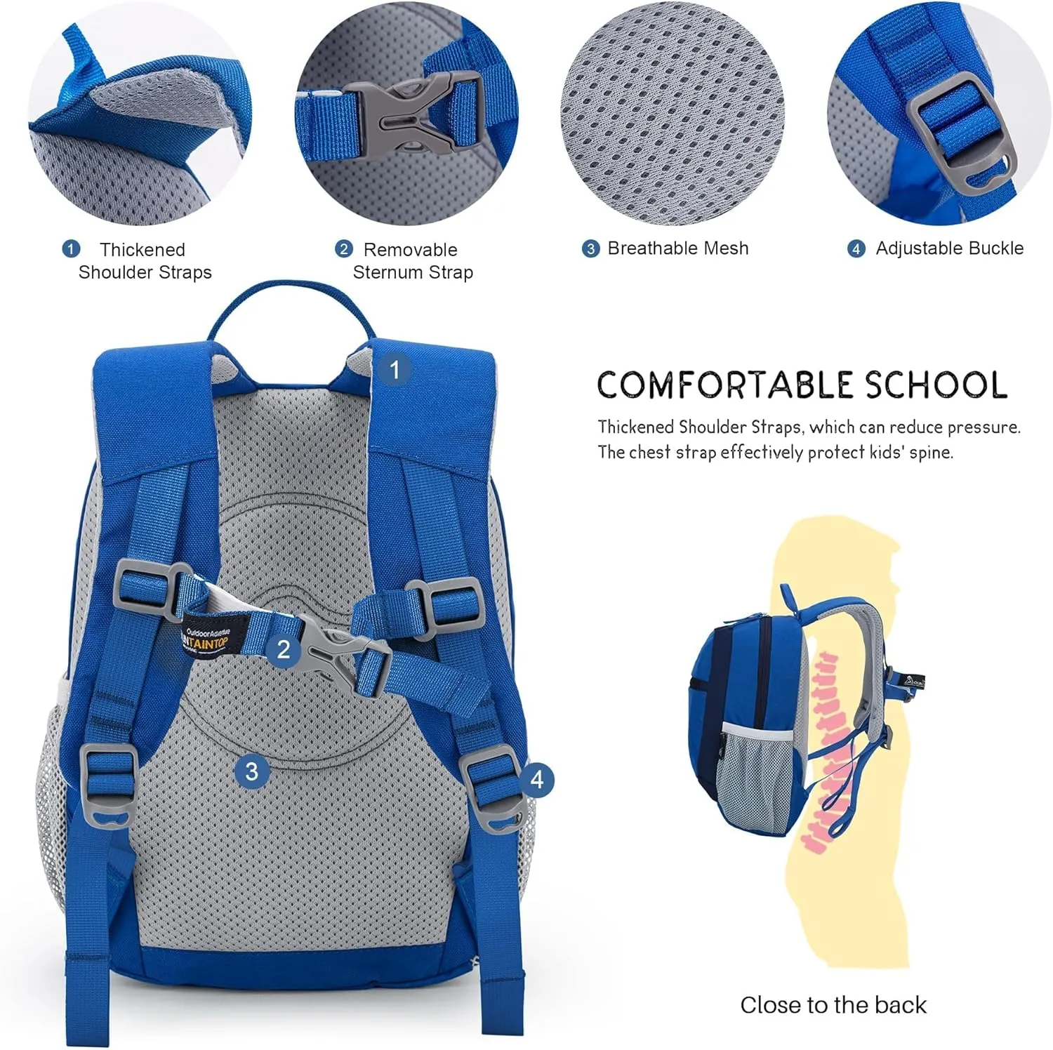 MOUNTAINTOP Kids Toddler Backpack for Boys Girls Preschool Kindergarten Bag