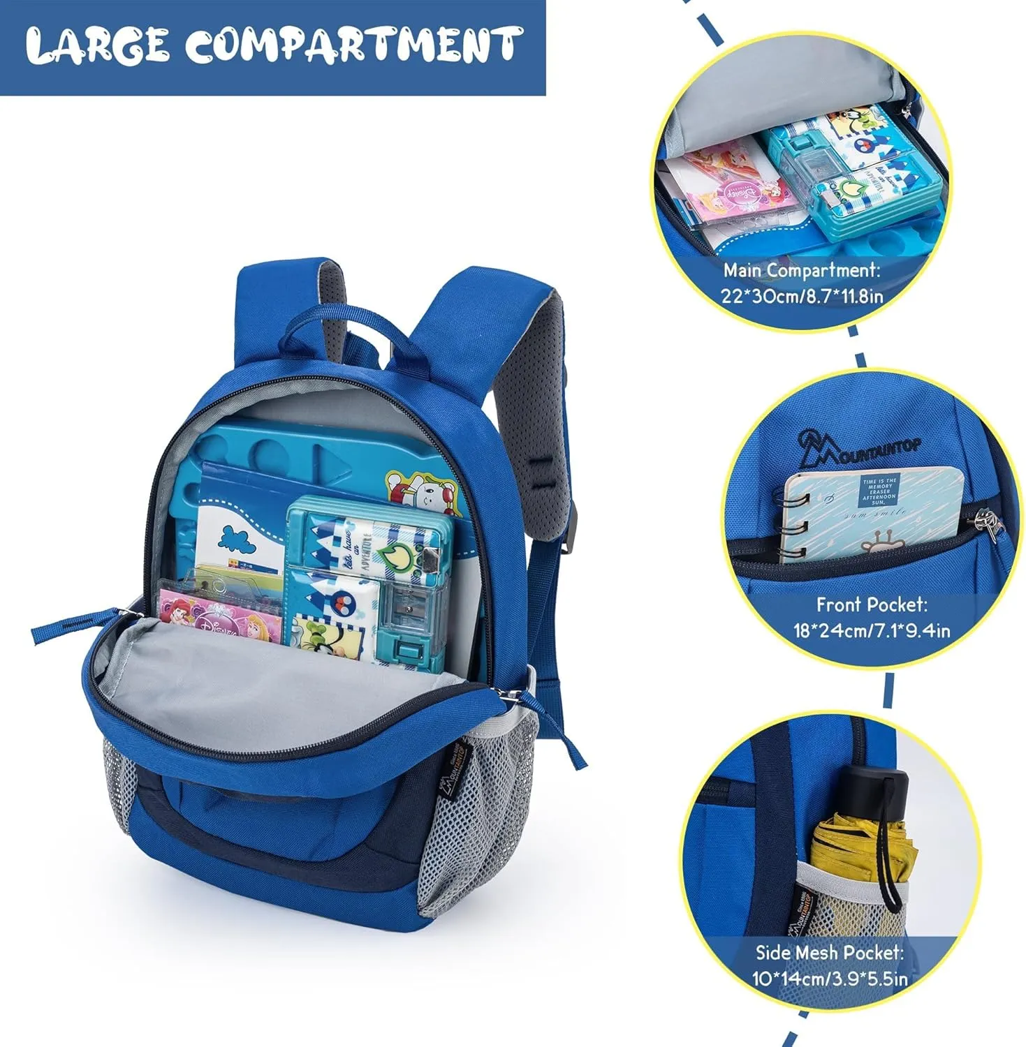 MOUNTAINTOP Kids Toddler Backpack for Boys Girls Preschool Kindergarten Bag