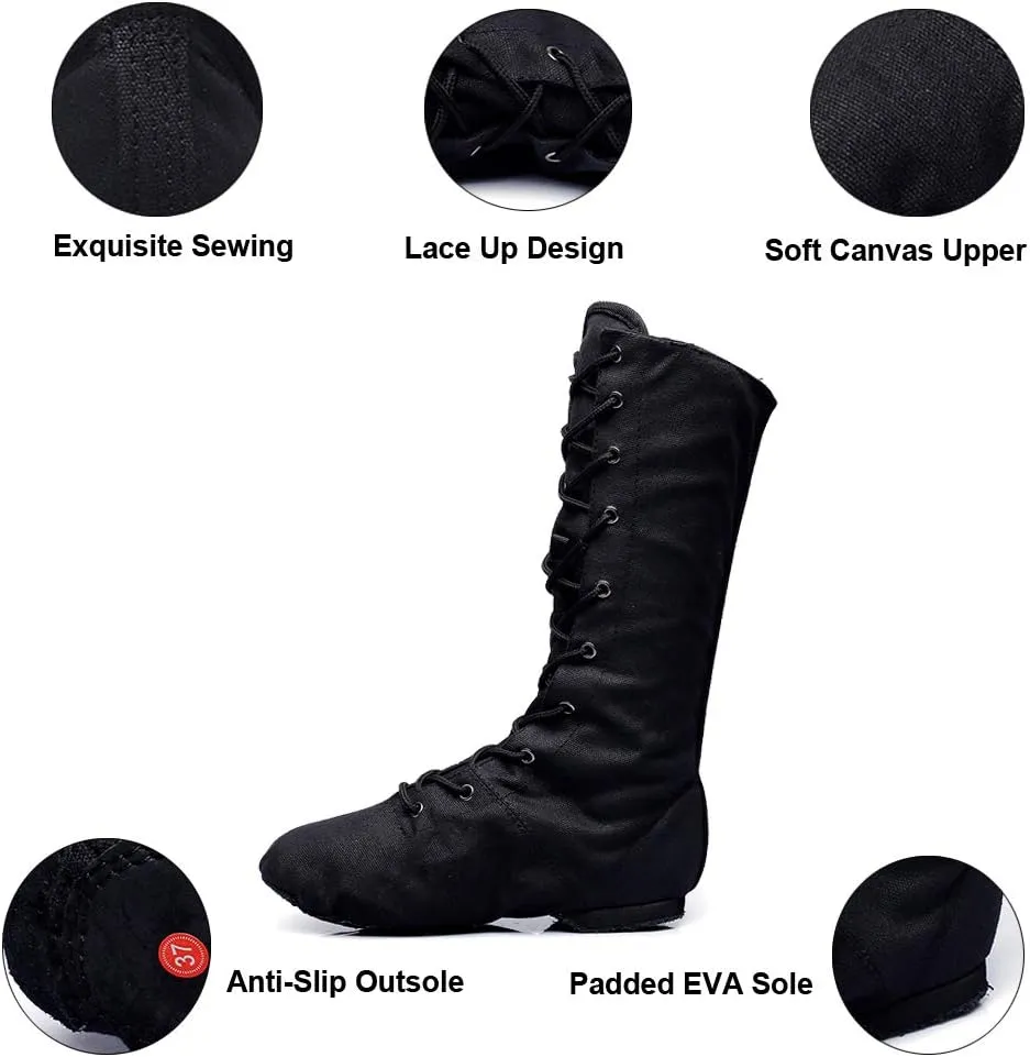 MSMAX Adult Dance Boots High Top Ballet Jazz Dancing Sneakers