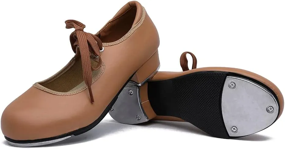 MSMAX Women's Jazz Tap Shoe Girls Mary Jane Tap Dance Flats