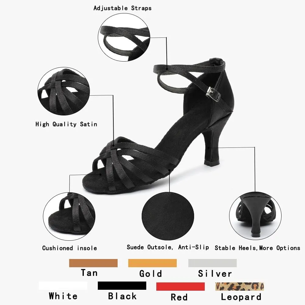 MSMAX Women's Practice Ballroom Dancing Shoes Indoor Performance Latin Dance Shoes for Woman
