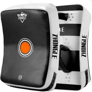 Muay Thai Pads 23in/19in Large Curved Kick Shield with 5in Thickness, Advanced Impact Diffusion, and Superior Grip for MMA, Boxing, Karate, and Taekwondo Training, Heavy Duty