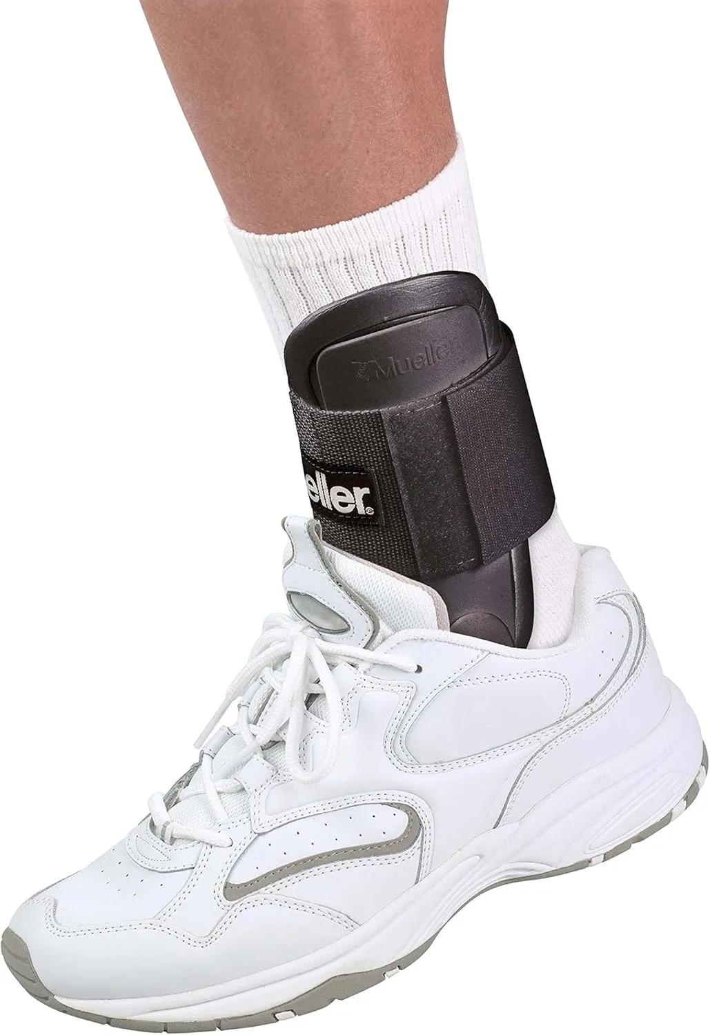 Mueller Sports Medicine Lite Ankle Brace, Ankle Pain Relief Support for Men and Women, Ideal for Sprains, Strains, Arthritis, One Size