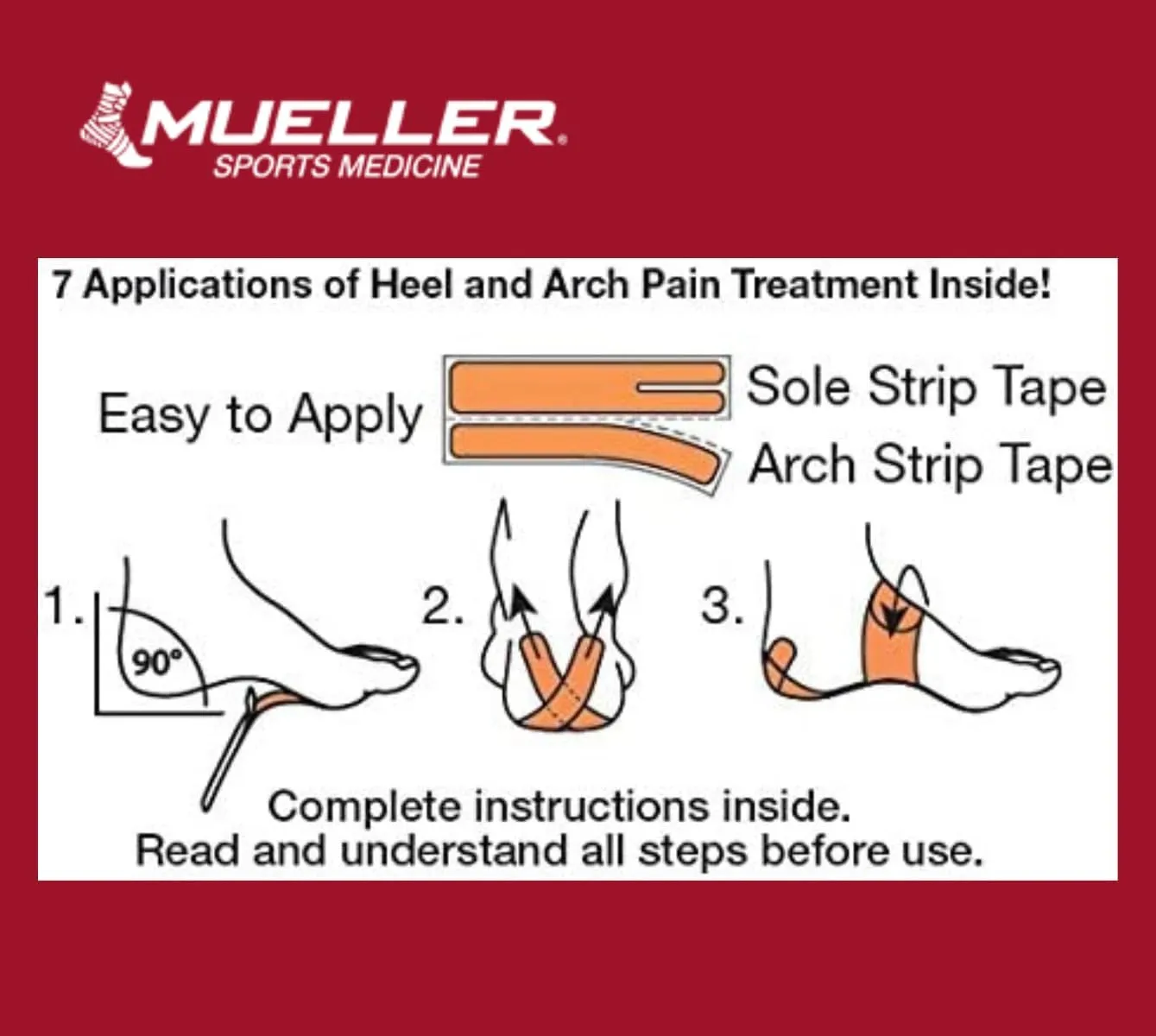 MUELLER Sports Medicine PFTape, Plantar Fasciitis Pain Relief Athletic Tape, Therapeutic Support for the Foot, Disposable, Latex Free, One-Time Use Bandages