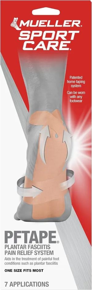 MUELLER Sports Medicine PFTape, Plantar Fasciitis Pain Relief Athletic Tape, Therapeutic Support for the Foot, Disposable, Latex Free, One-Time Use Bandages