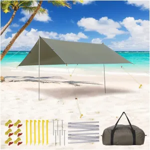 Multi-Functional Beach Canopy Tent with Aluminum Poles, Waterproof and UV-Resistant, Outdoor Shade Solution for 2 People