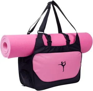 Multifunction Bag for Yoga Dance Yoga Mat Backpack Shoe Travel Bag Sports Bag Crossbody Shoulder Bag Duffel Bag Pink