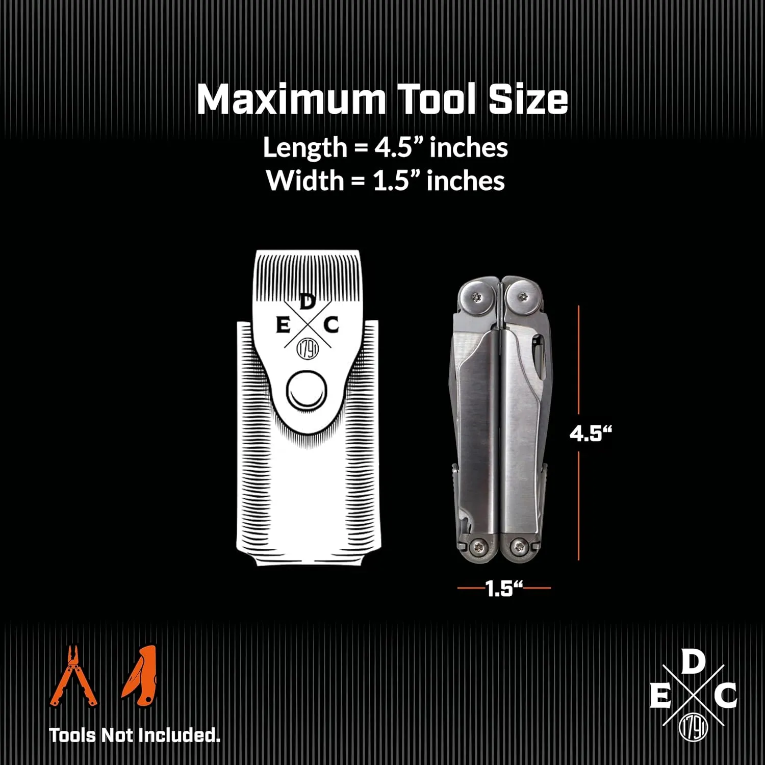 Multitool Sheath, American Leather Multitool Pouch for Belts with Snap - Compatible with Heavy Duty Leatherman, SOG and Gerber. Max Size = 4.5" Long
