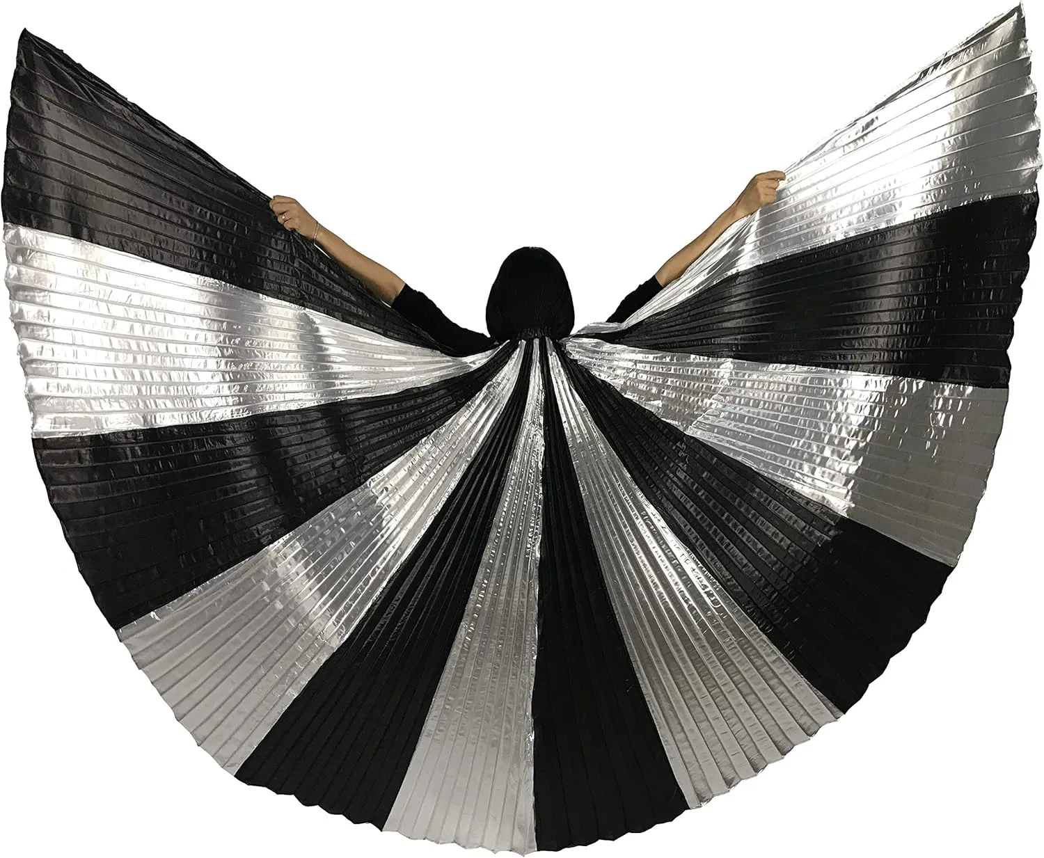 MUNAFIE Belly Dance Isis Wings with Sticks for Adult Belly Dance Costume Angel Wings for Halloween Carnival Performance