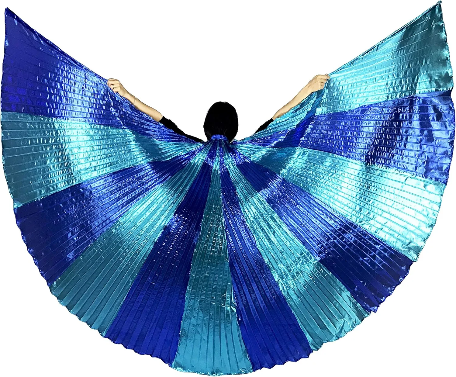 MUNAFIE Belly Dance Isis Wings with Sticks for Adult Belly Dance Costume Angel Wings for Halloween Carnival Performance
