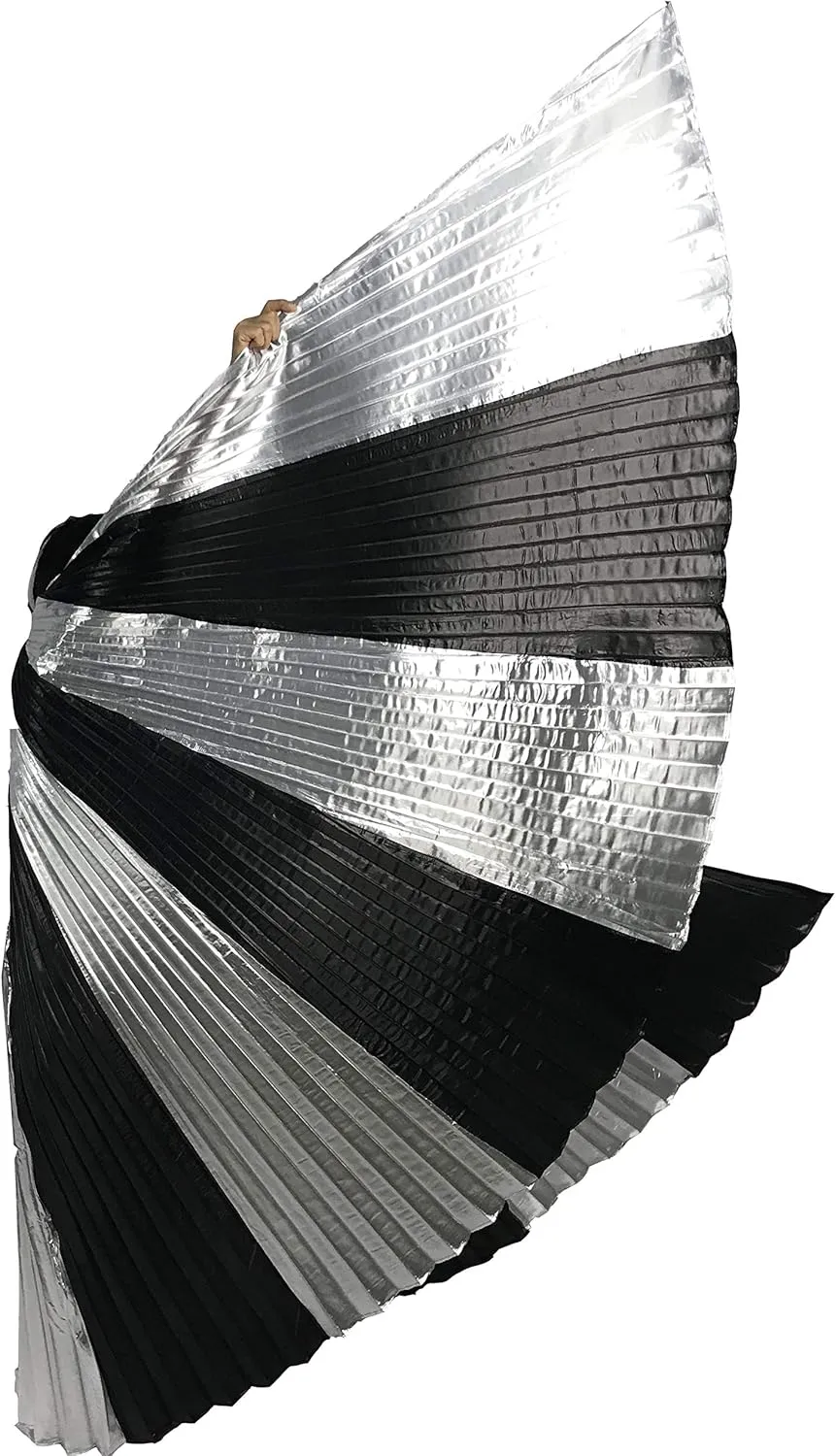 MUNAFIE Belly Dance Isis Wings with Sticks for Adult Belly Dance Costume Angel Wings for Halloween Carnival Performance