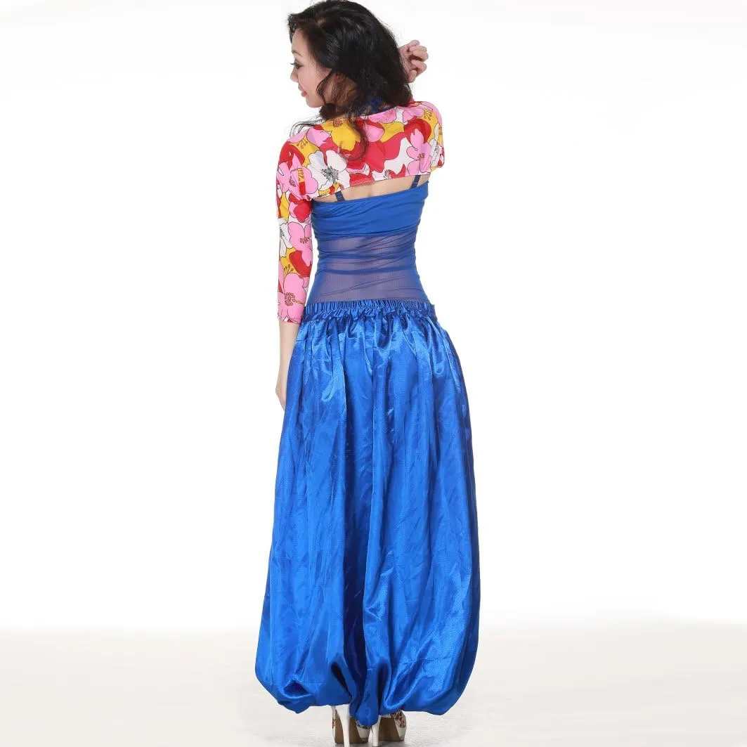 MUNAFIE Celebration of Spirit Palazzo Pant Metallic Praise Dance Pants Belly Dance Arab Carnival Satin Pants
