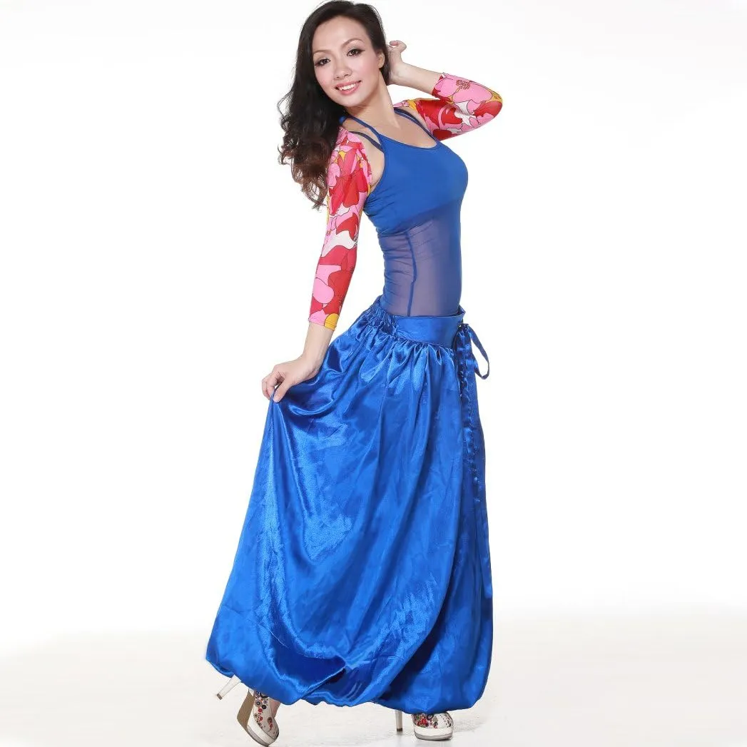 MUNAFIE Celebration of Spirit Palazzo Pant Metallic Praise Dance Pants Belly Dance Arab Carnival Satin Pants