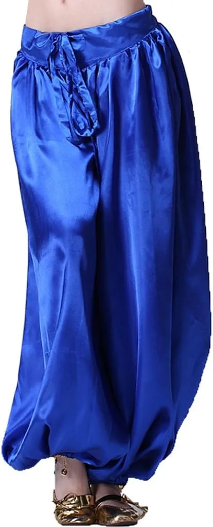 MUNAFIE Celebration of Spirit Palazzo Pant Metallic Praise Dance Pants Belly Dance Arab Carnival Satin Pants