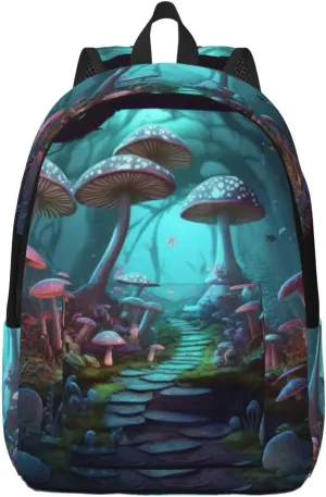Mushroom Forest Backpack with Adjustable Straps, Suitable for Travel Picnics Activities