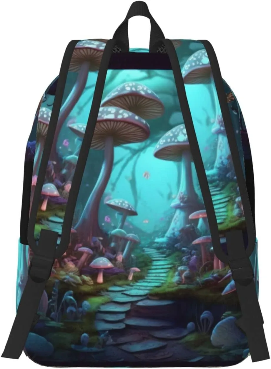 Mushroom Forest Backpack with Adjustable Straps, Suitable for Travel Picnics Activities