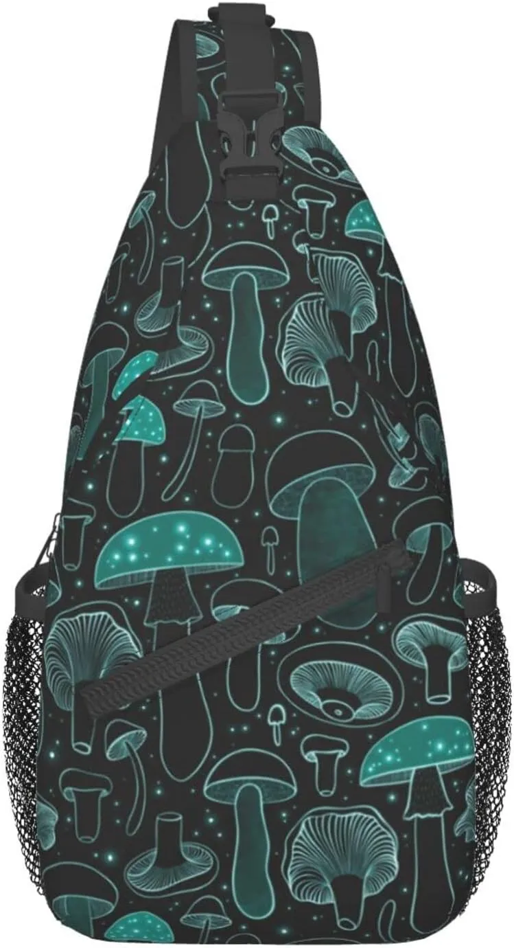 Mushroom Sling Backpack Crossbody Bag For Women Men Sling Bag Travel Hiking Shoulder Chest Bag Daypack Unisex