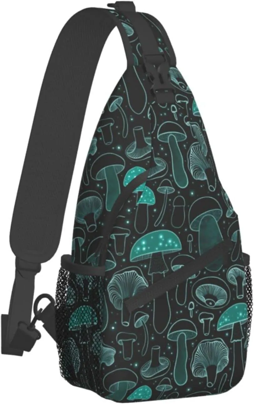 Mushroom Sling Backpack Crossbody Bag For Women Men Sling Bag Travel Hiking Shoulder Chest Bag Daypack Unisex