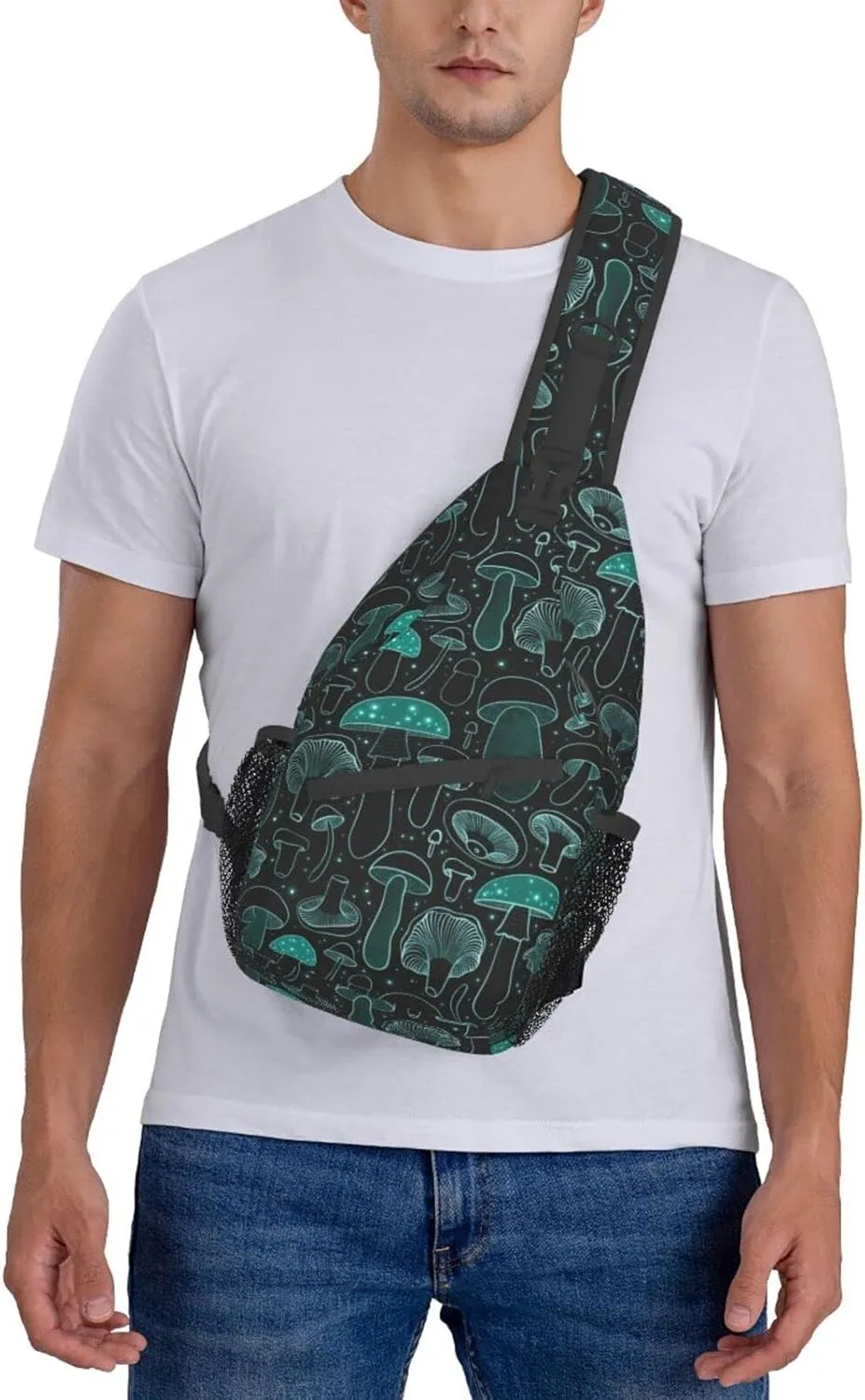 Mushroom Sling Backpack Crossbody Bag For Women Men Sling Bag Travel Hiking Shoulder Chest Bag Daypack Unisex
