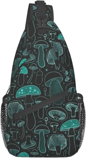 Mushroom Sling Backpack Crossbody Bag For Women Men Sling Bag Travel Hiking Shoulder Chest Bag Daypack Unisex