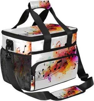 Musical Notation Insulated Picnic Backpack Lunch Box for Women Men Picnic Basket Tote Lunch Bag Picnic Bag Portable Lunch Bags for Picnic, Beach, Work, Trip,Office, Camp