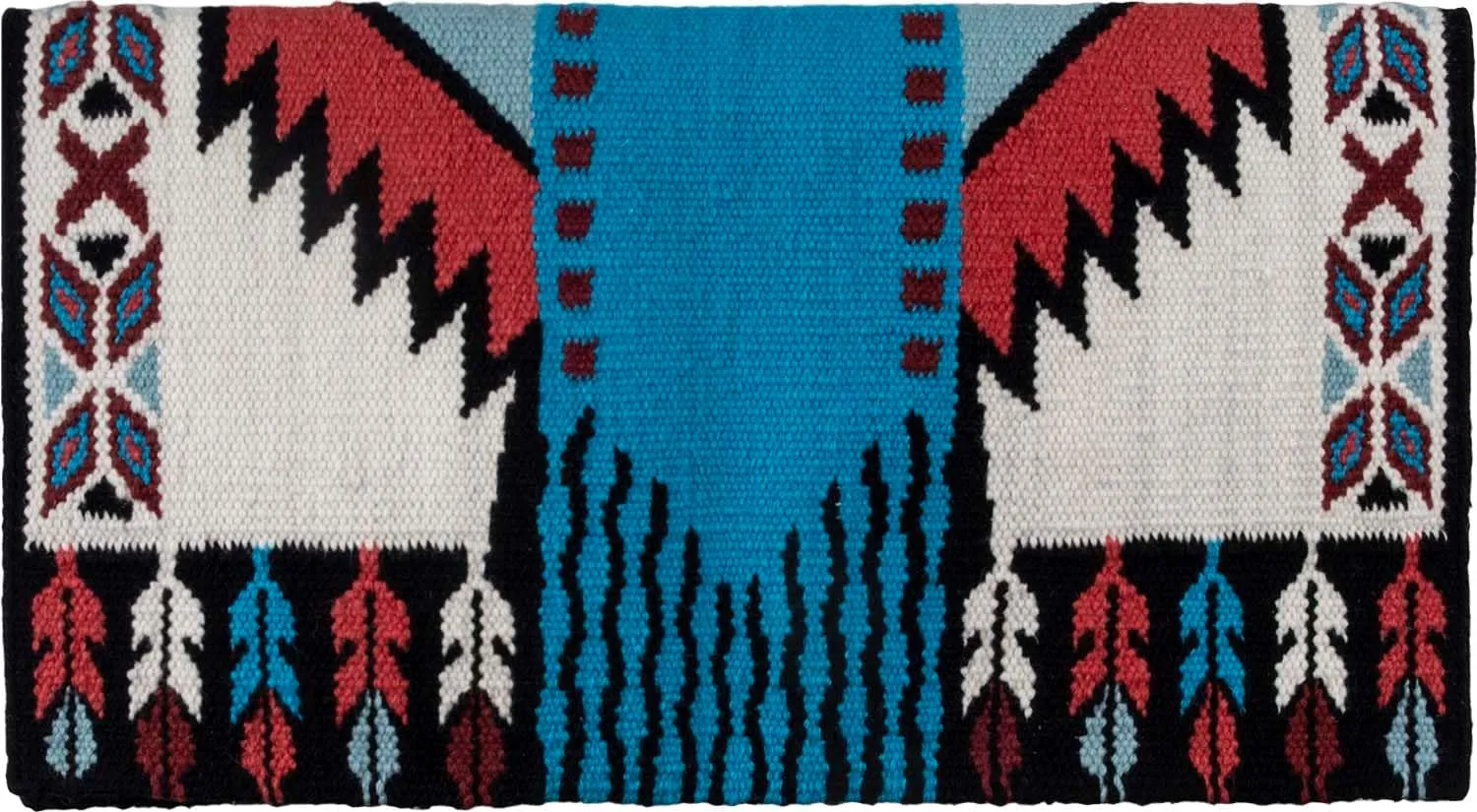 Mustang Good Medicine Reining Glory Show Saddle Blanket Black and Turquoise 38in x34in