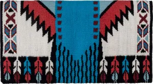 Mustang Good Medicine Reining Glory Show Saddle Blanket Black and Turquoise 38in x34in