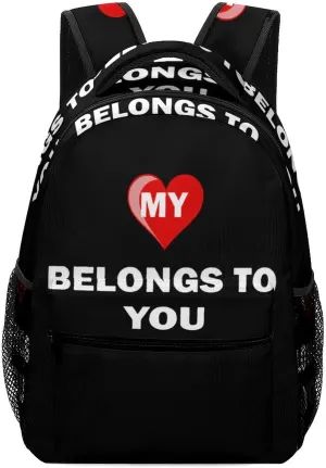 My Heart Belongs to You Travel Backpack Lightweight Shoulders Bag Laptop Daypack for Work Office
