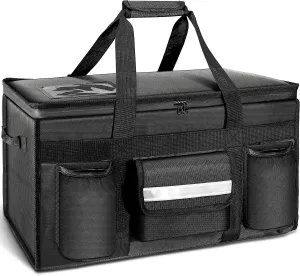 MyLifeUNIT 80 Cans Insulated Cooler Bag for Food & Pizza Delivery Bag Suitable for Car, Bike, Camping, Picnic, Beach, XXX-Large Size