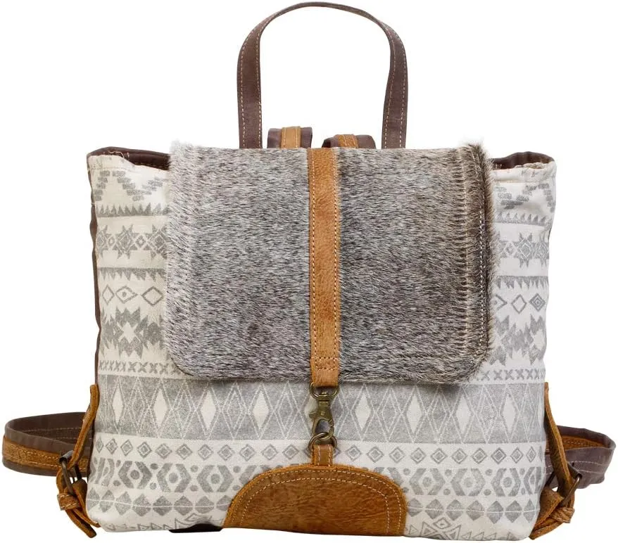 Myra Bag Virtuoso Upcycled Canvas & Cowhide Leather Backpack S-1277