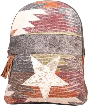 Myra Bags Superior Canvas, leather & Rug Backpack S-1927, Multicolour, Large