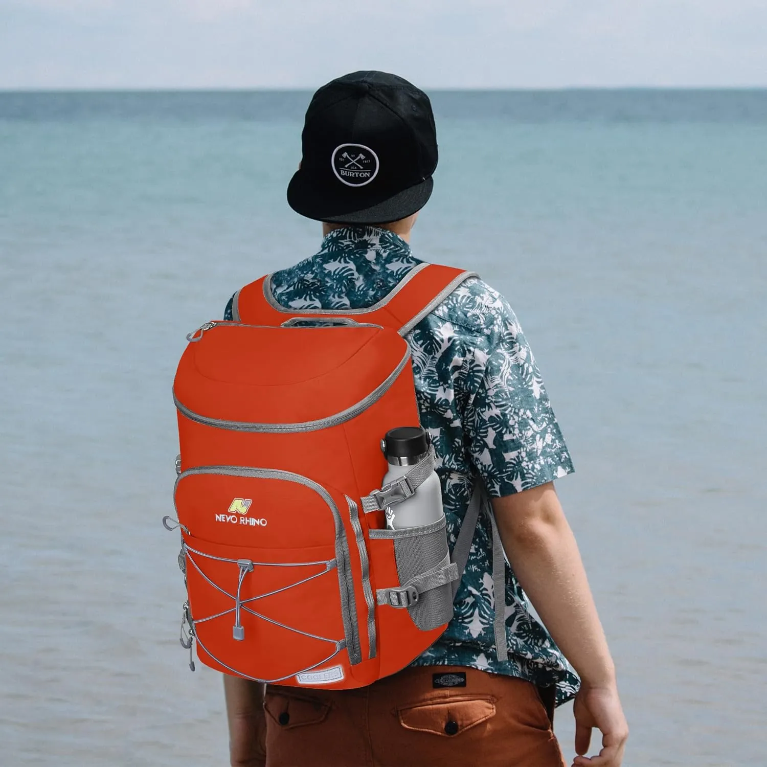N NEVO RHINO Insulated Backpack Cooler - 36/54 Can Capacity, Waterproof Leak-Proof Lightweight Multi-Functional & Spacious， Ideal for Camping, Travel, Beach, Picnics， Lunch & Day Trips