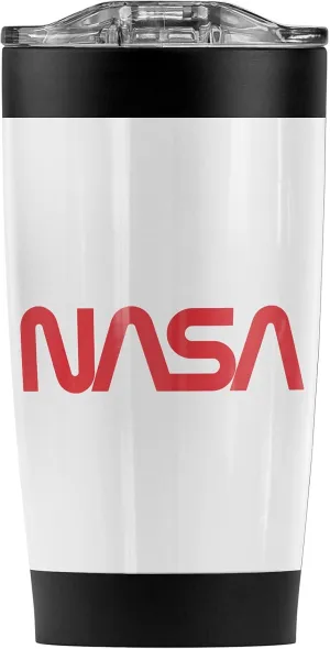 NASA Worm Logo Stainless Steel Tumbler 20 oz Coffee Travel Mug/Cup, Vacuum Insulated & Double Wall with Leakproof Sliding Lid | Great for Hot Drinks and Cold Beverages