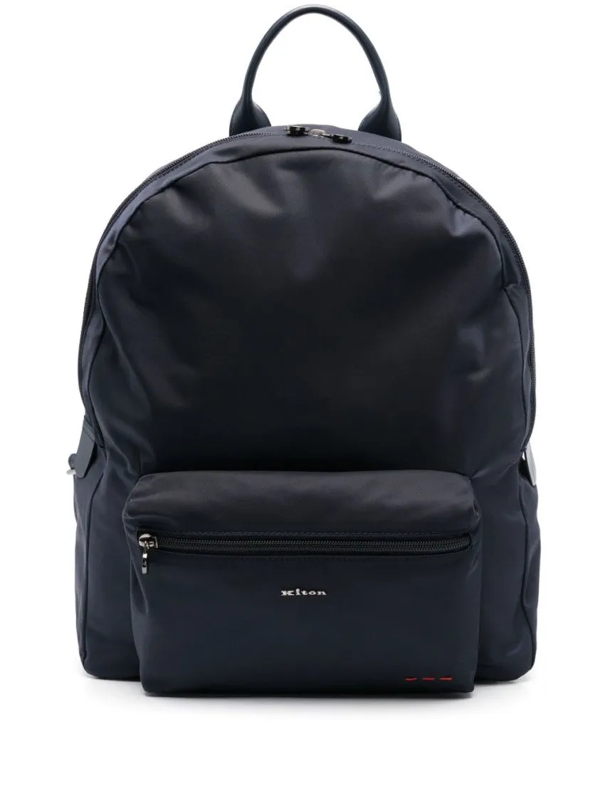 Navy Blue Backpack With All-Around Zip Fastening And Adjustable Straps