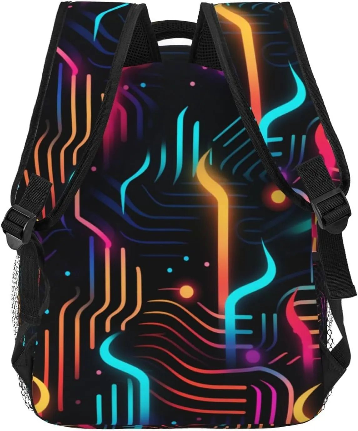 Neon Circuit Board Printing Backpack Lightweight Laptop Backpack Casual Daypack Travel Double Shoulder Bag For Women Men
