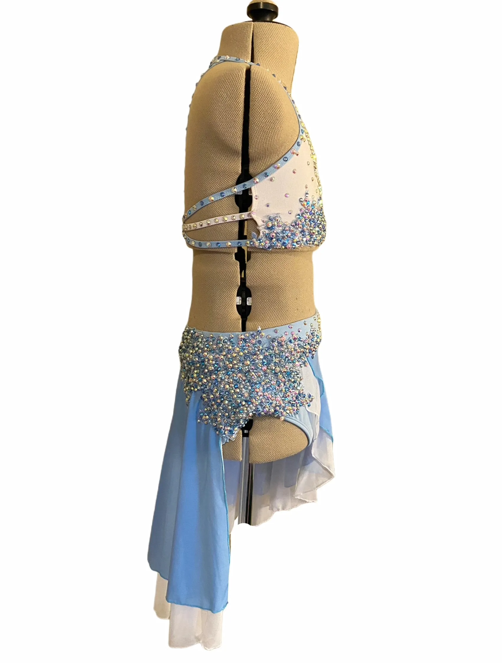 NEW Child Medium/Large ready-to-ship white/light blue lyrical costume