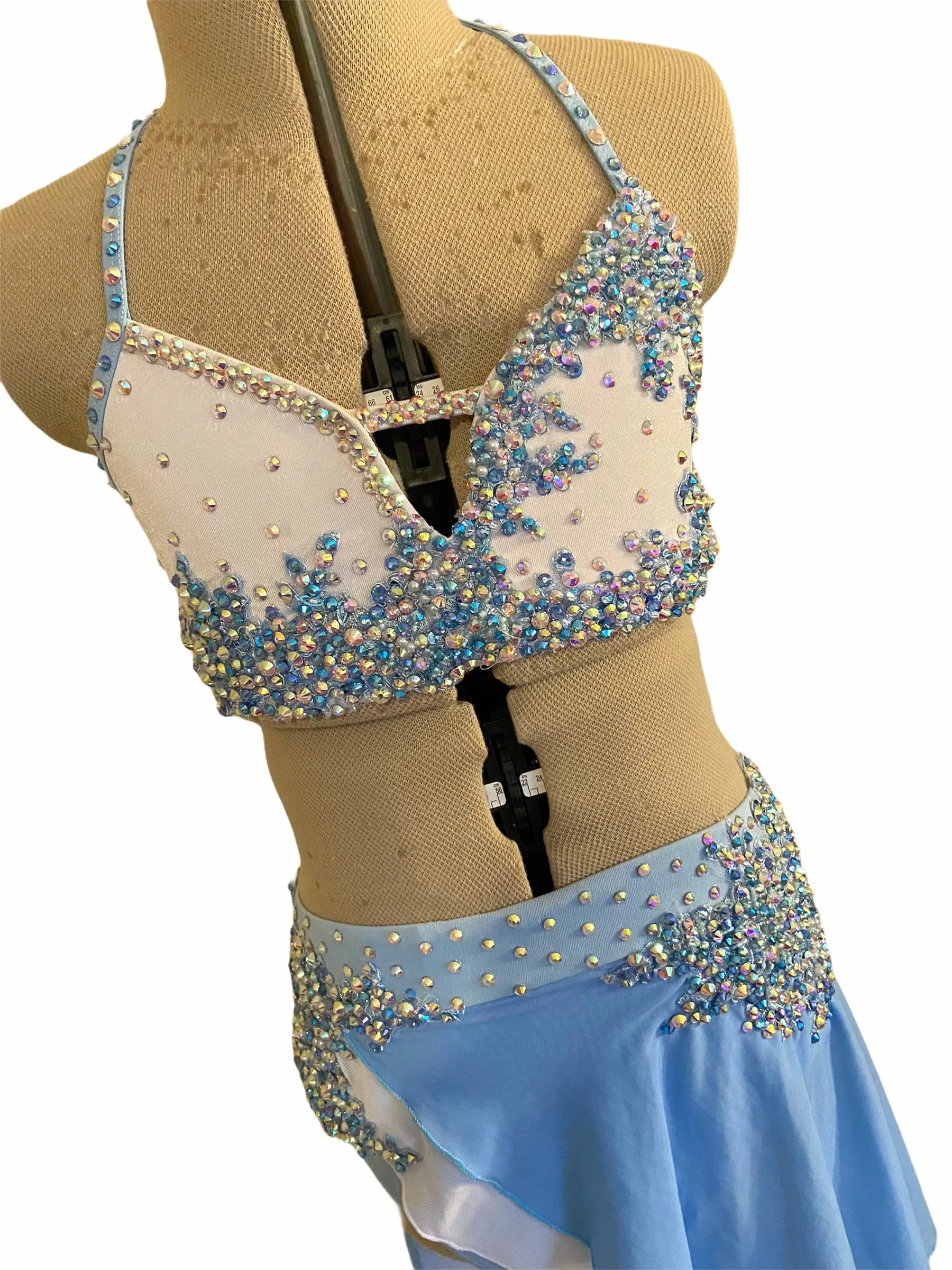 NEW Child Medium/Large ready-to-ship white/light blue lyrical costume