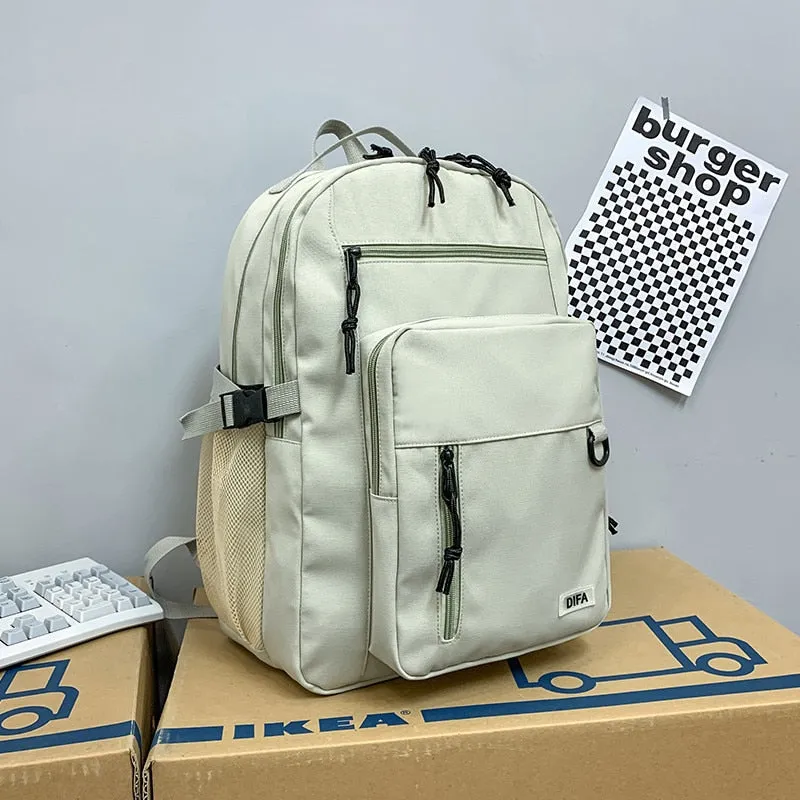 New Insert buckle Waterproof nylon Women Backpack Unisex multi-pocket Laptop backpack Large capacity Student schoolbag