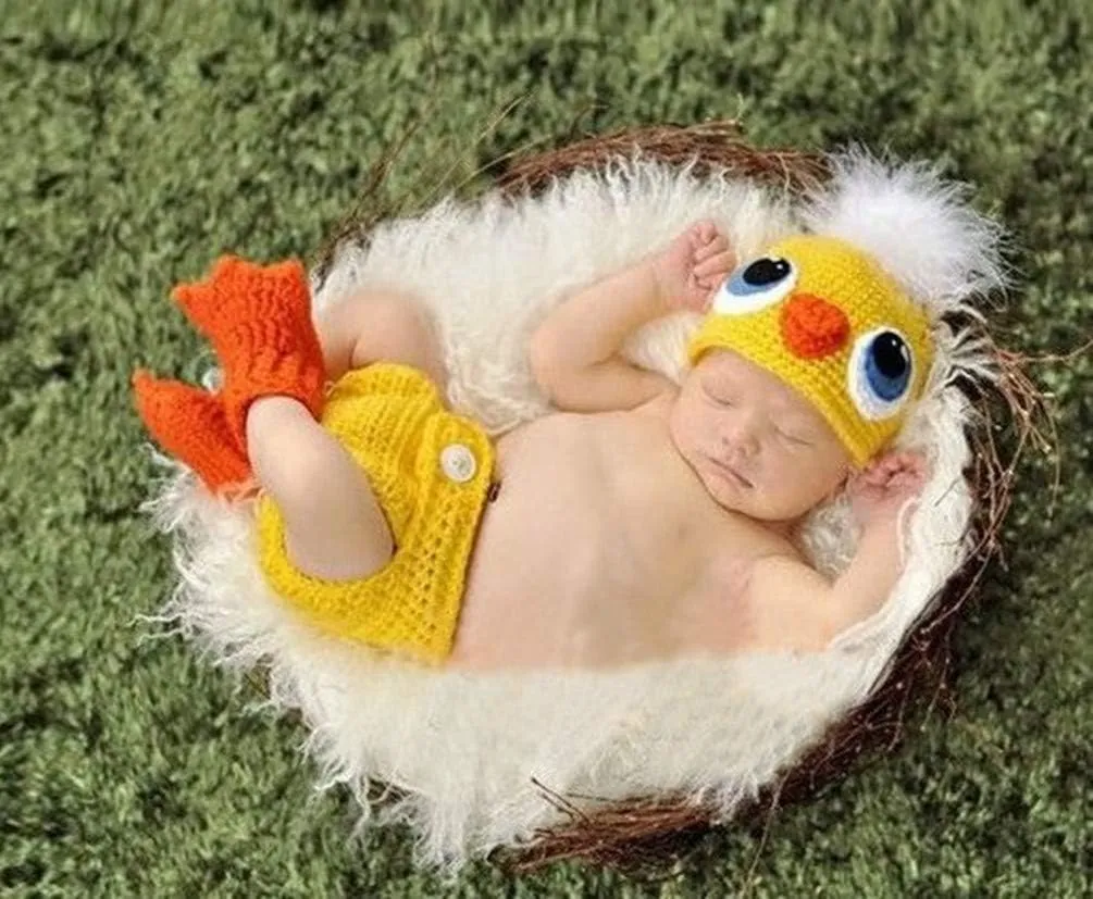 Newborn Baby Photography Props Boy Girls Photo Shoot Props Outfits Crochet Knitted Costume Unisex Cute Infant Hat Pants