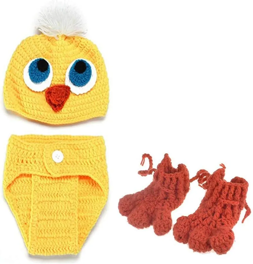 Newborn Baby Photography Props Boy Girls Photo Shoot Props Outfits Crochet Knitted Costume Unisex Cute Infant Hat Pants