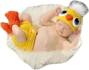 Newborn Baby Photography Props Boy Girls Photo Shoot Props Outfits Crochet Knitted Costume Unisex Cute Infant Hat Pants