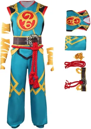 Newcos Iron Cosplay Fist Costume Mens Pants Top Waistband Straps Rope Outfit Jumpsuit Superhero Costumes Halloween Suit Adult