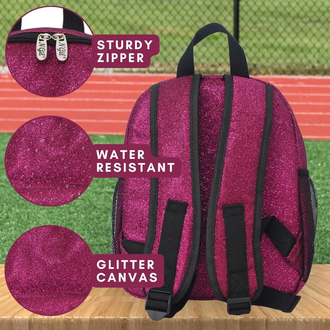 NGIL Mini Glitter Backpack for dance backpack, Team Sports, Cheer bag (Glitter-Hot Pink)