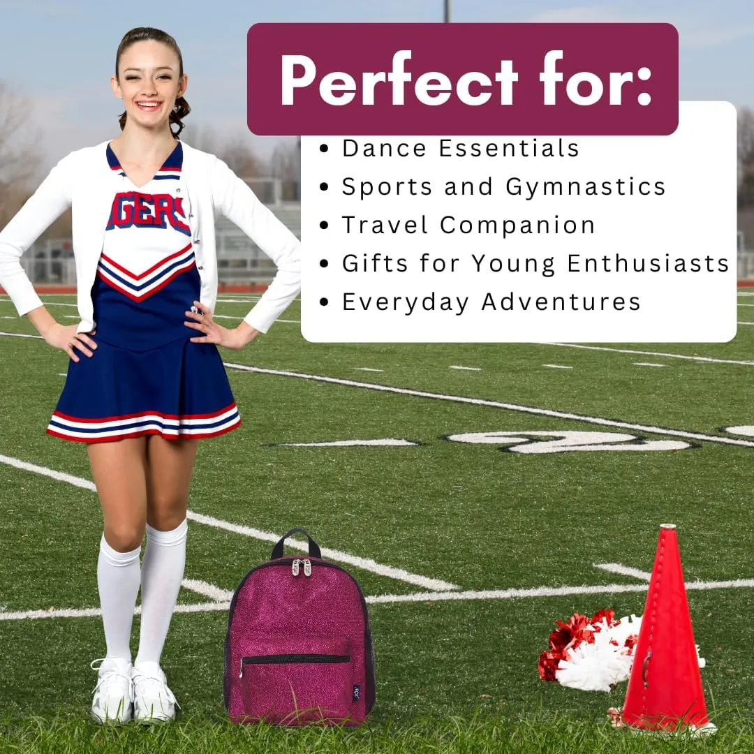 NGIL Mini Glitter Backpack for dance backpack, Team Sports, Cheer bag (Glitter-Hot Pink)