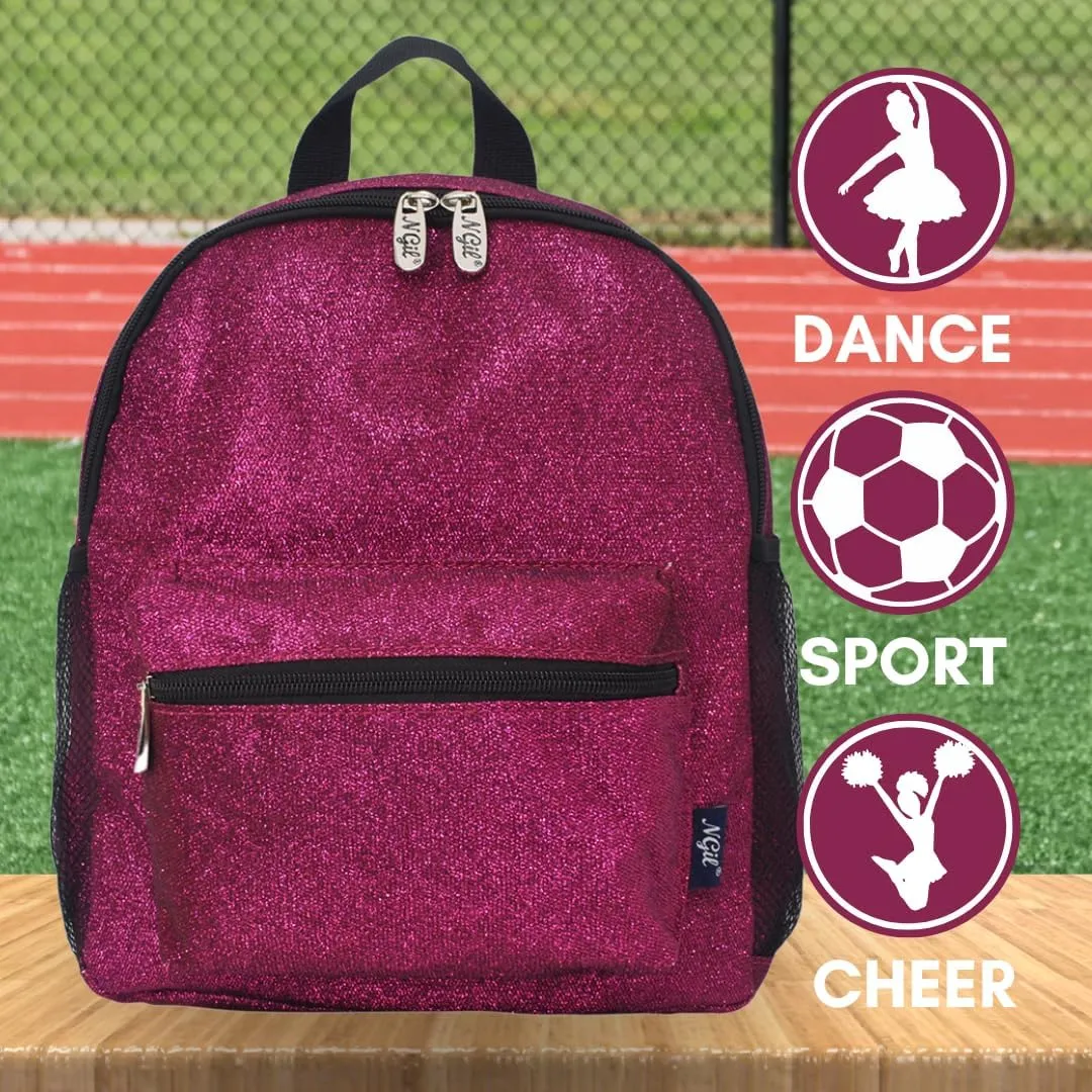 NGIL Mini Glitter Backpack for dance backpack, Team Sports, Cheer bag (Glitter-Hot Pink)
