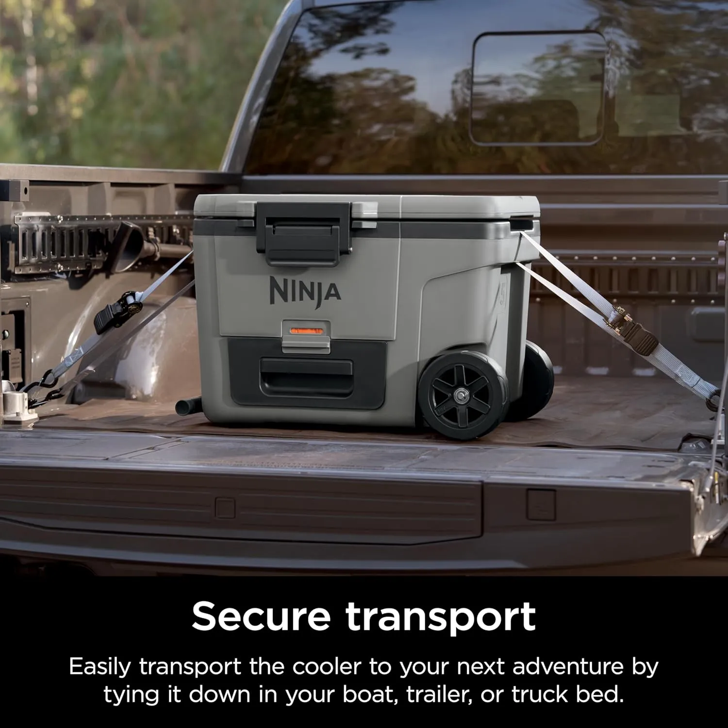 Ninja | Cooler | FrostVault 45QT Cooler with Wheels | Insulated with Temp Dry Storage Drawer | Keeps Ice Cold for Days | for The Beach, Camping, Picnics & More | Slate Gray | FB245GY