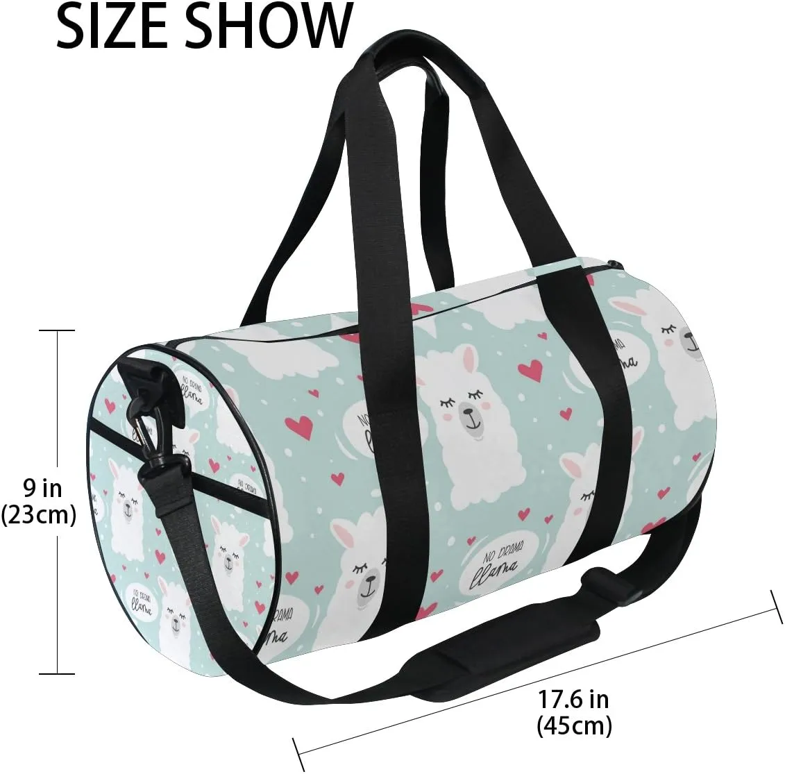 No Drama Llama Travel Duffle Bag Sports Luggage with Backpack Tote Gym Bag for Man and Women