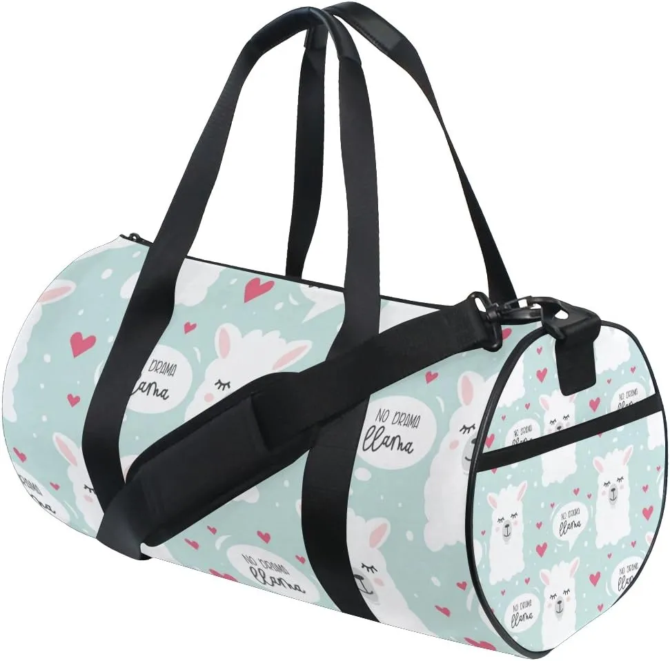 No Drama Llama Travel Duffle Bag Sports Luggage with Backpack Tote Gym Bag for Man and Women