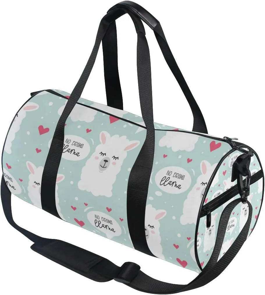 No Drama Llama Travel Duffle Bag Sports Luggage with Backpack Tote Gym Bag for Man and Women